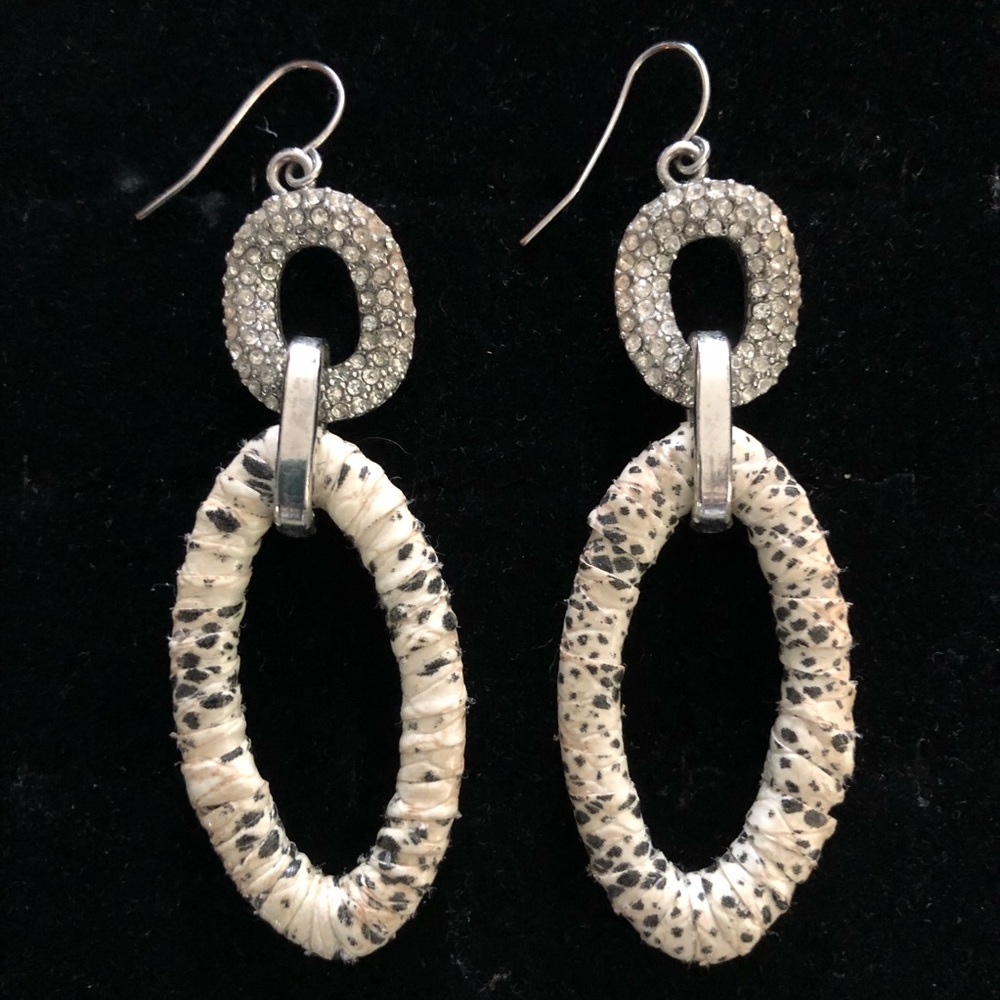SNAKESKIN & SPARKLE TOP EARRINGS